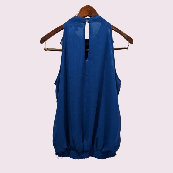 3/$15 Mossimo Chiffon Ruffled Office Halter Tank Keyhole Back - Picture 3 of 9